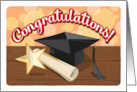 Graduation Congratulations Gold Star Cap and Diploma Blank card