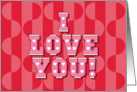 Retro Groovy I Love You Valentine card