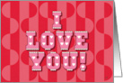 Retro Groovy I Love You Blank card