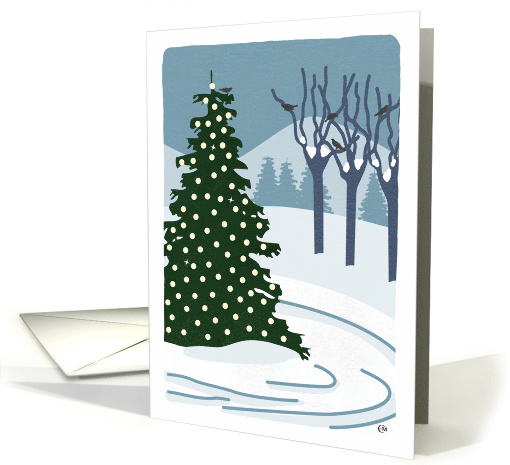 Winter Landscape Including Tree With Lights card (1631162)