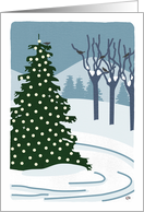 Winter Landscape Including Tree With Lights card