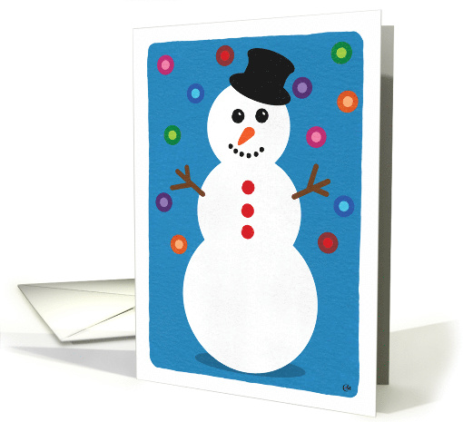 Snowman With Colored Lights card (1631170)