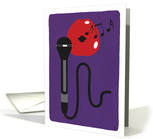 Sing Happy Birthday Music Notes Lips and Microphone card (1631858)