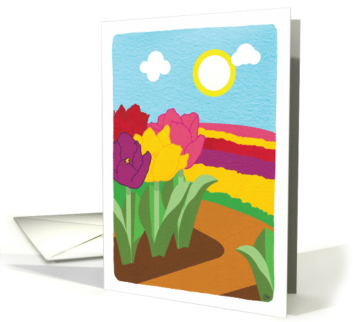 Tulip Fields Happy Birthday card (1631872)