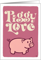 Piggy Love Pink and Cream Blank card