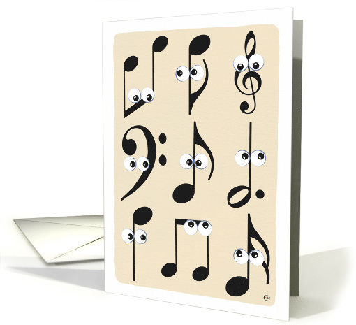 Funny Music Notes Blank Any Occasion card (1720744)