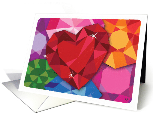 Heart and Gemstones Blank Any Occasion card (1723814)