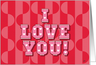 Retro Groovy I Love You Valentine card