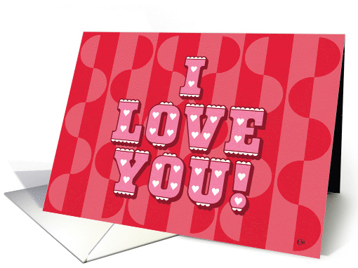 Retro Groovy I Love You Blank card (1758158)
