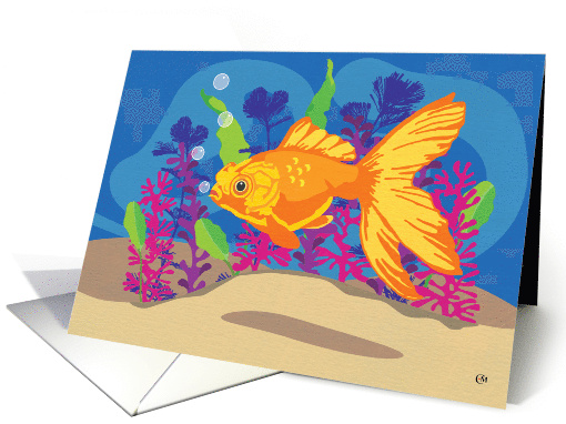 Fancy Goldfish Aquarium Blank card (1764990)