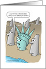 Funny Birthday Statue of Liberty Head at Easter Island card