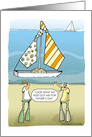 Funny Father’s Day Boat With Tie Sails card
