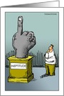 Humorous Statue of Middle Finger Named Ineptitude Adult Apology card