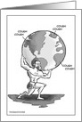 Humorous Atlas Wearing Surgical Mask While World Coughing COVID-19 card