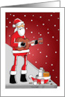 Santa Playing Guitar for Milk and Cookies card