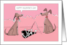 Valentine’s Day Dog Digs Heart Shaped Hole card