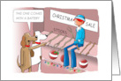 Christmas Card of Dogs Shopping for Stick card