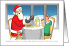 Christmas Card of Santa Eating Gluten Free Cookies card