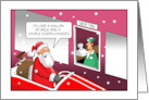 Christmas Card of Of Santa at Drive Thru card