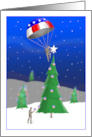 Patriotic Paratrooper Decorates Christmas Tree card