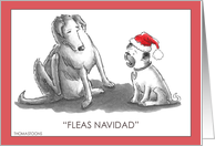 Humorous Dog Lover Christmas with Fleas Navidad Theme card