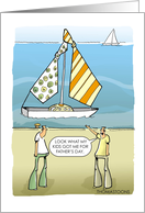 Funny Father’s Day Boat With Tie Sails card