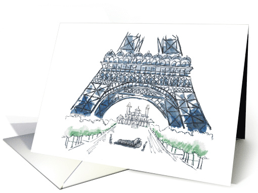 Funny Apology Giant Screw Under Eiffel Tower card (1575324)