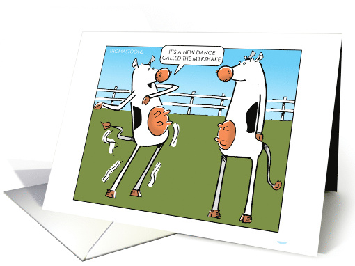 Humorous Romantic Card of Cow Dancing the Milkshake card (1581032)