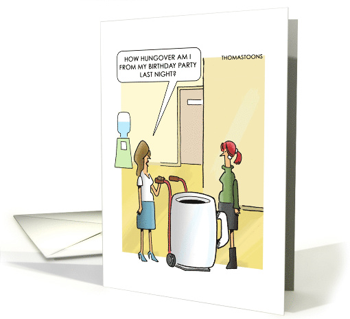Humorous Birthday Card With Woman with Huge Cup of Coffee... (1583512)