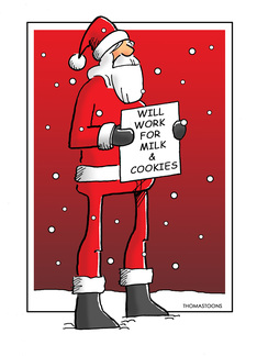 Humorous Santa With...