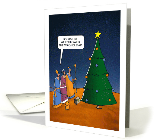 Humorous Three Wisemen Near Christmas Tree card (1584622)