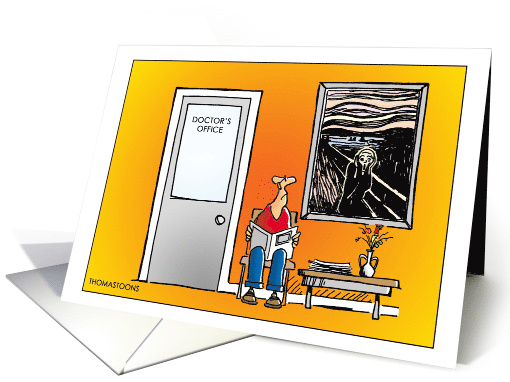 Humorous Scream Painting in Doctor's Office card (1585560)
