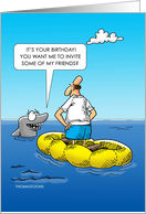 Birthday Guy on Life Boat Meets Shark card