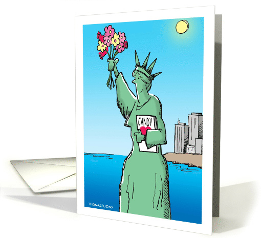 Humorous Statue of Liberty with Candy and Flowers For... (1609240)