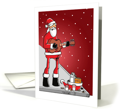 Santa Playing Guitar for Milk and Cookies card (1652196)