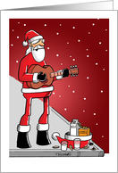 Santa Playing Guitar for Milk and Cookies card