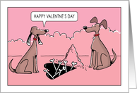 Valentine’s Day Dog Digs Heart Shaped Hole card