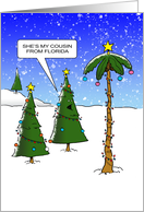 Christmas Tree with Cousin from Florida card