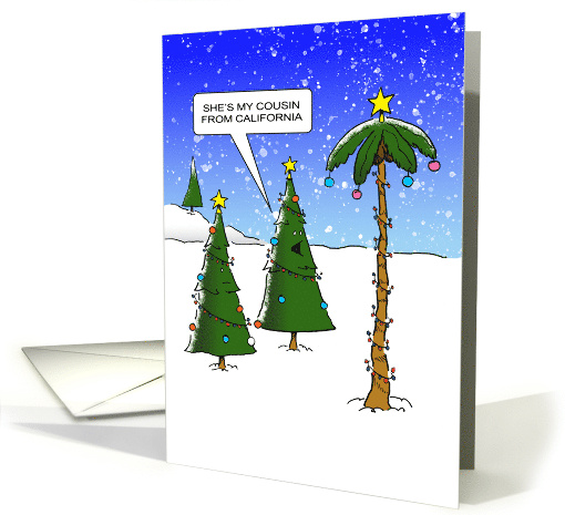 Christmas Tree with Cousin from California card (1694086)