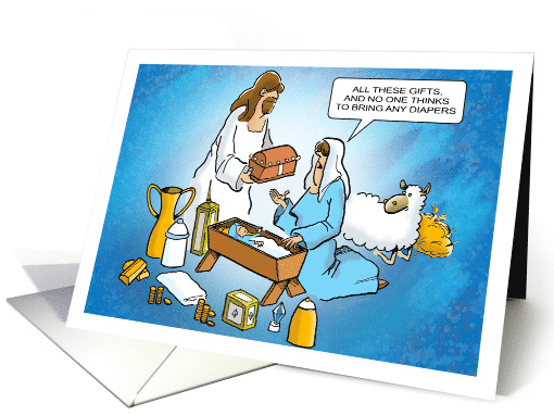 Christmas Card Manger Scene Without Diapers as a Gift card (1694094)