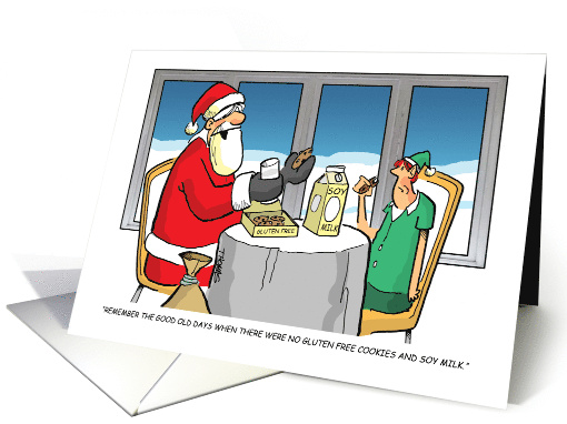 Christmas Card of Santa Eating Gluten Free Cookies card (1747382)