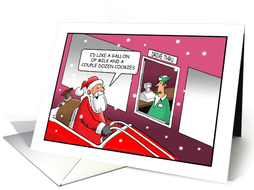 Christmas Card of Of Santa at Drive Thru card (1799206)