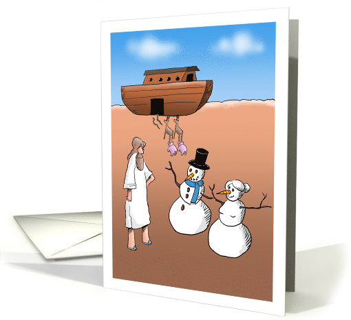 Noah with Snowman at Ark card (1876166)