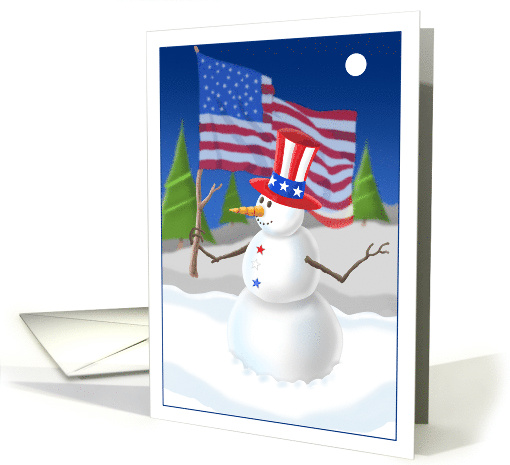 Patriotic Christmas Snowman card (1881432)