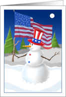 Patriotic Christmas Snowman card