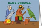 Oscar Rex Melik and Sherbet Celebrating Kwanzaa Oscar is Eating Meliks card