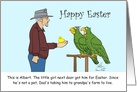 Oscar Reminding Us We Shouldn’t Give Chicks As Presents on Easter card