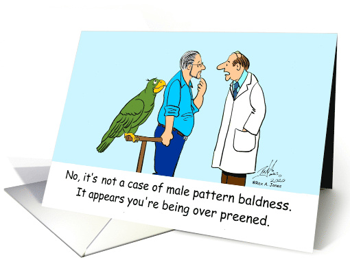 Birthday Rex Doesn't Have Male Pattern Baldness He's Over Preened card