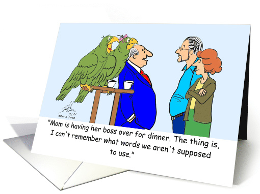 Boss's Day Oscar Is Concerned About What Words He Can Use card