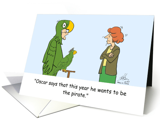 Man In Parrot Costume And His Parrot Dressed As A Pirate... (1744026)